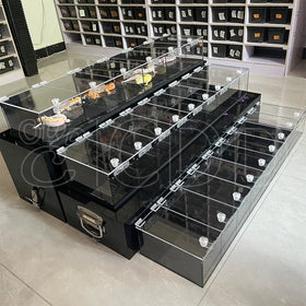Wholesale Custom Acrylic/PVC Reptile Snake Gecko Display Case Lockable Rack Clear/Black Finish Custom Reptile Amphibian Supplies