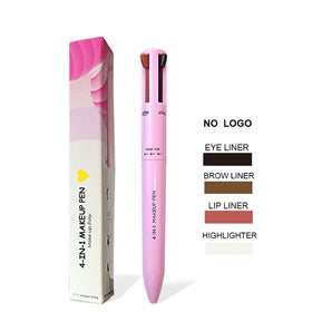 New Arrival 4-in-1 Vegan Waterproof Eyebrow Pen Eyeliner & Lip Liner Highlighter High Pigment Mineral Makeup Pen Wholesale