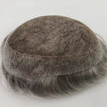 Australia Natural Toupees Wig French Lace Thin Skin PU Replacement System PU Hairpieces for Men Grey Hair