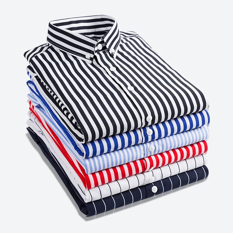 New Men Shirts Luxury Stylish Slim Fit Long Sleeve Dress Shirts Male Business Formal Dress Shirts Tops for Men