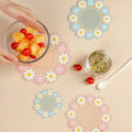 Creative Design Rlastic Coaster Transparent Color Flower Shape Pvc Coaster
