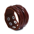 Wholesale Men's Vintage Punk Leather Jewelry Genuine Braided Bracelet Fashionable Old-World Style Braided Band