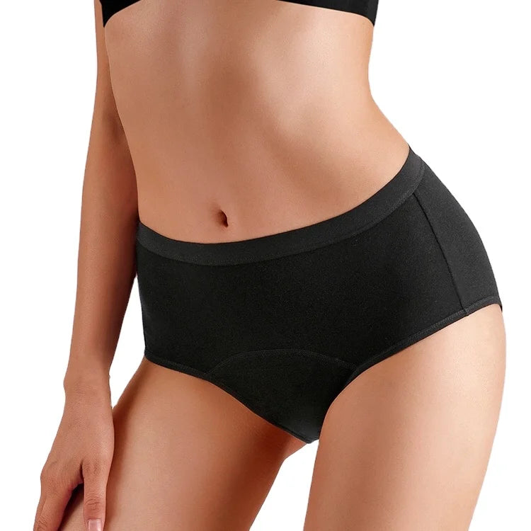 High Waist Period Brief Cotton Underpant Leak Proof Underwear Heavy Flow  Menstrual Panties Absorption for Women