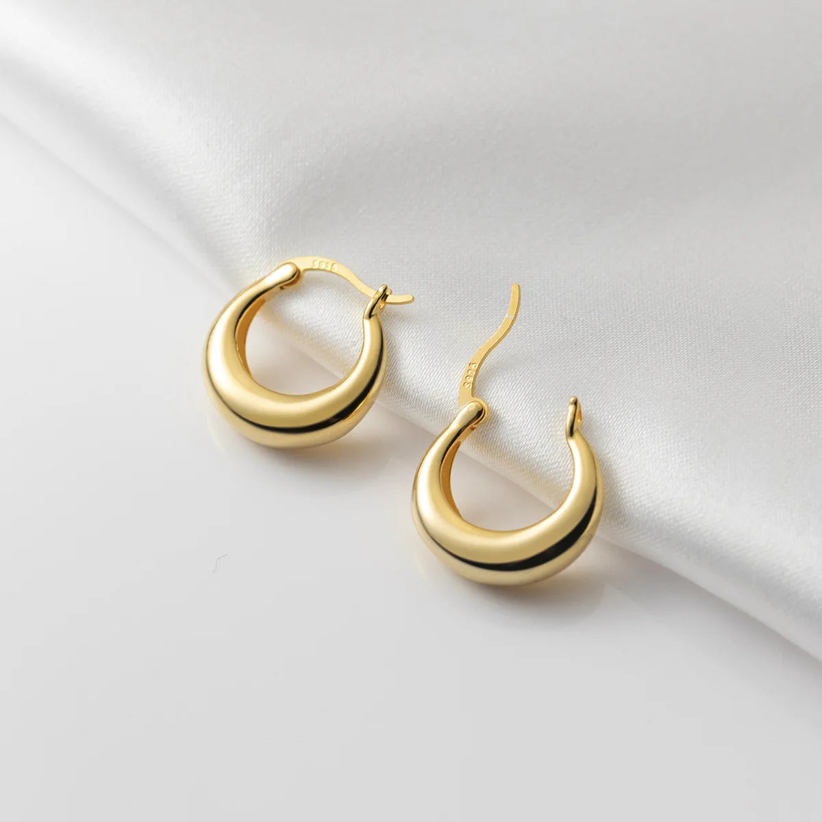 S925 Sterling Silver Metal Drop Round Hoop Earrings INS Simple Statement Earrings Women Luxury Fashion Jewelry
