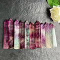 Beautiful Natural Rainbow  Watermelon Fluorite  Point Healing Quartz Points Crystal Double Towers
