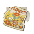 Wholesale 100% Recycled Cotton Custom Jacquard Picnic Woven Throw Tassel Tapestry Blankets with Design