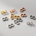 Double-layer Bracelet Necklace Beads 925 Sterling Silver Double Hole Spacer Beads for Rope Pearl Jewelry Making Supplies