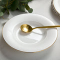 Luxury 23cm Deep Gold Rim Plate Wedding Tableware Dining Porcelain Dishes & Plates Elegant Wedding Crockery