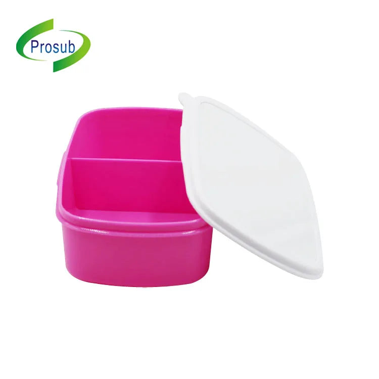 Prosub Wholesale Sublimation Bento Lunch Box Plastic PP 2 Compartment Sublimation Lunch Box