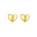 CZCITY Wholesale Heart Earrings 925 Sterling Silver Stud Earrings Love Glossy Silver Jewelry for Women