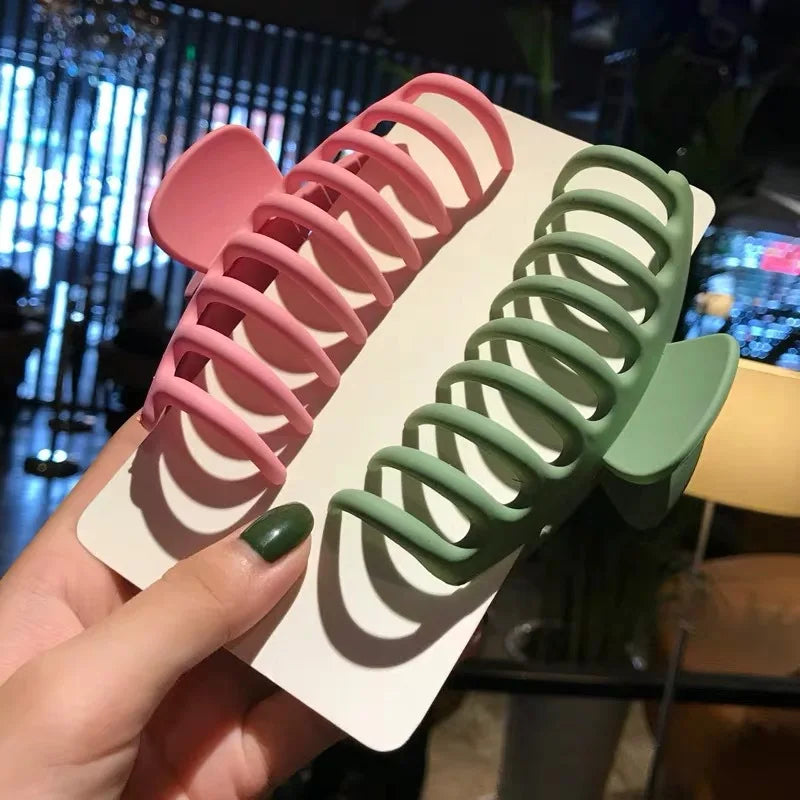 11cm Wholesale Matte Claw Hair Clips Large-sized Hair Grips Acrylic Claw Clips Big Hairpin Shark Clip Hair Accessory