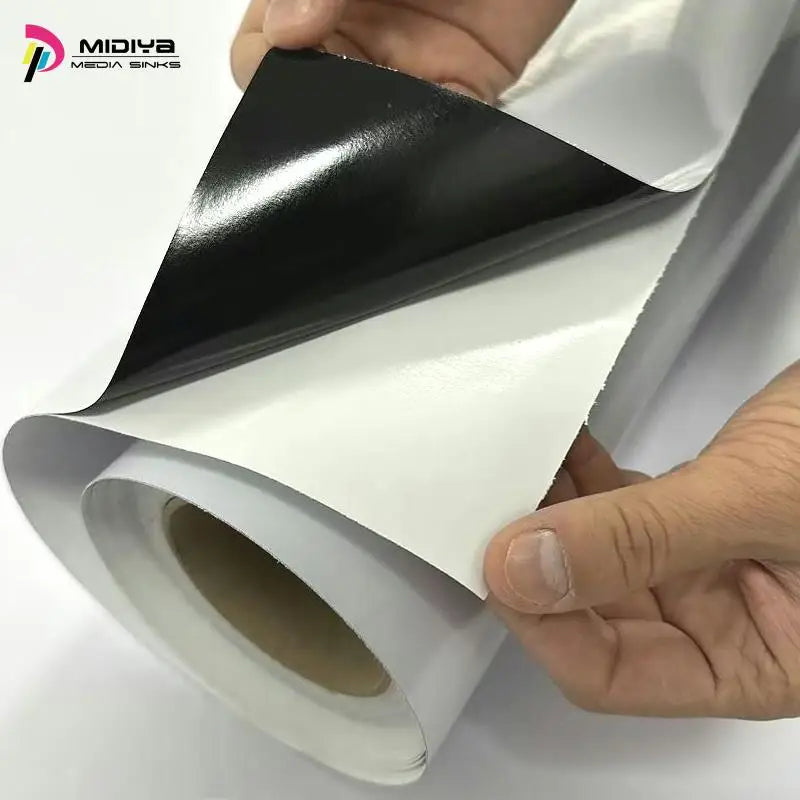 Black PVC High Tack Self-Adhesive Vinyl Roll Glossy Matte Surface Water Resistant Eco-Friendly Durable Advertising Materials