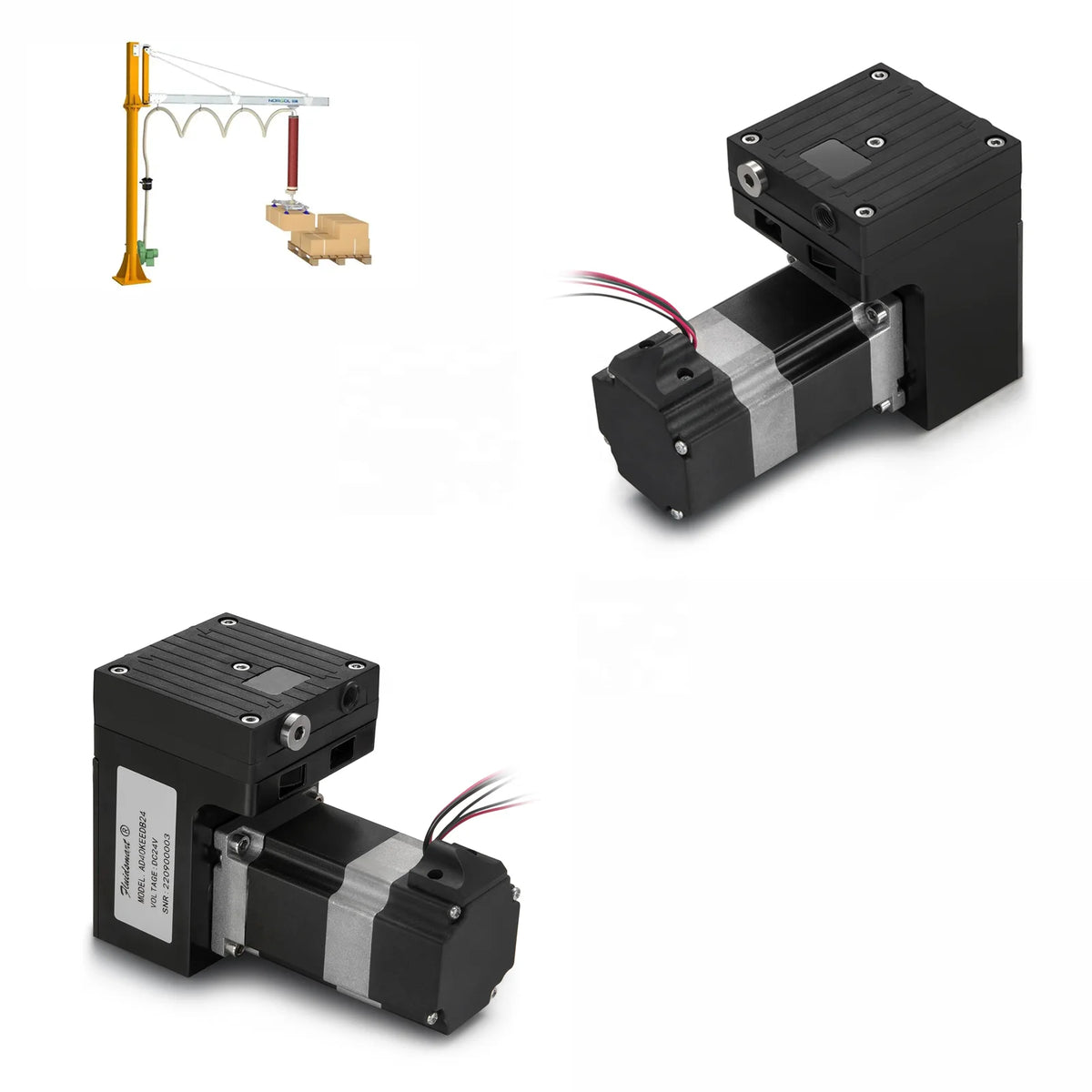 Fluidsmart AD40KEEDB12 40L/Min EPDM 24VDC Brushless Micro Diaphragm Air Compressor Pump High Pressure PPS Oilless DC Mini Pump MegaBDM