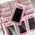 Custom Lash Box Eyelash Extension Supplies Mink Lashes 0.03 0.05 J B CC Wholesale Cashmere Lash Extension Trays Fan Eyelashes
