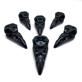 Factory Price Sale Carving Wholesale Nautrral Crystal Obsidian Raven Bird Healing Crystal Craft Raven for Home Decoration
