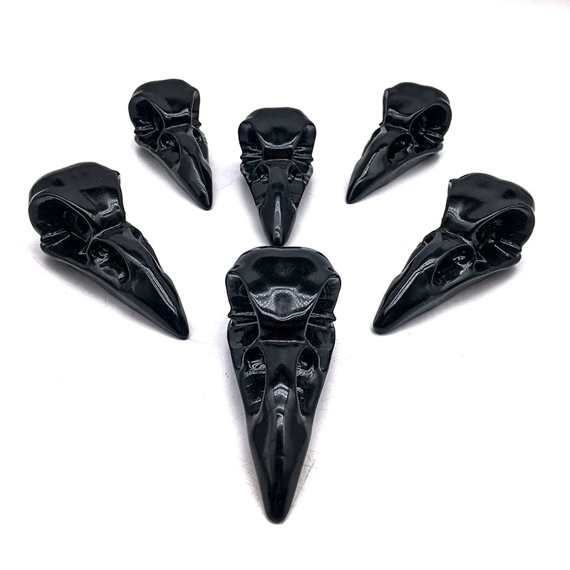 Factory Price Sale Carving Wholesale Nautrral Crystal Obsidian Raven Bird Healing Crystal Craft Raven for Home Decoration