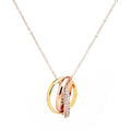 Classic 3-Color Circle Pendant Necklace Unisex Trendy Charm Necklaces for Wedding Anniversary Fashion Jewelry for Women