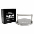 Commercial Stainless Steel Heavy-Duty 150mm Diameter Silver Pan-Sized Burger Smasher Solid Metal Handle