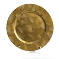 Factory Wholesale Bulk 13 Inches 33cm Gold Plastic Charger Plate Dinnerware Custom Color Eco-Friendly for Wedding Event Party