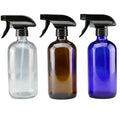 125ml 250ml Refillable 16 OZ Amber Spray Glass Bottle for Boston Round Glass Bottle Black Trigger Spray Top