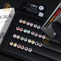 Wholesale Moissanite Jewelry Silver 925 Jewelry Turquoise Moissanite Pass Diamond test Earrings Stud with Jewelry Box