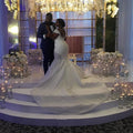 2026 New African Plus Size Mermaid Wedding Dresses O Neck Lace Appliques Beaded Sheer Zipper Back Bridal Gowns MW509