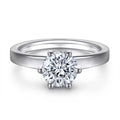 Classic Solitaire Rings Round Cut 1CT 4 Prongs Rhodium Plated Thick 18K Gold Plated 925 Sterling Silver Engagement Wedding Ring