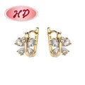 Joyeria Sophisticated Women'sHuggies Earrings With 18K Laminated Gold Plated Brass and Cubic Zirconia Wholesale Earrings Women