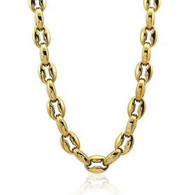 Valentine's Day Classical Coffee Bean Shaped Necklace Fashion Punk Chain Jewelry Pendants Chokers Stainless Steel Necklaces 2024
