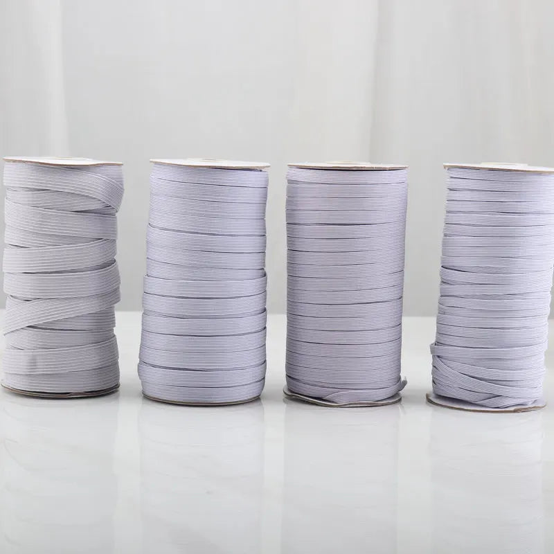 Factory Wholesale in Stock 3mm 4mm 5mm White Black Color Braided Elastic Band With High Elasticity for Garment