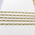 Factory Wholesale 14K Gold Plated Brass Jewelry Chains Roll for Necklaces Bracelets Bags Clothing Making Chain Accessories