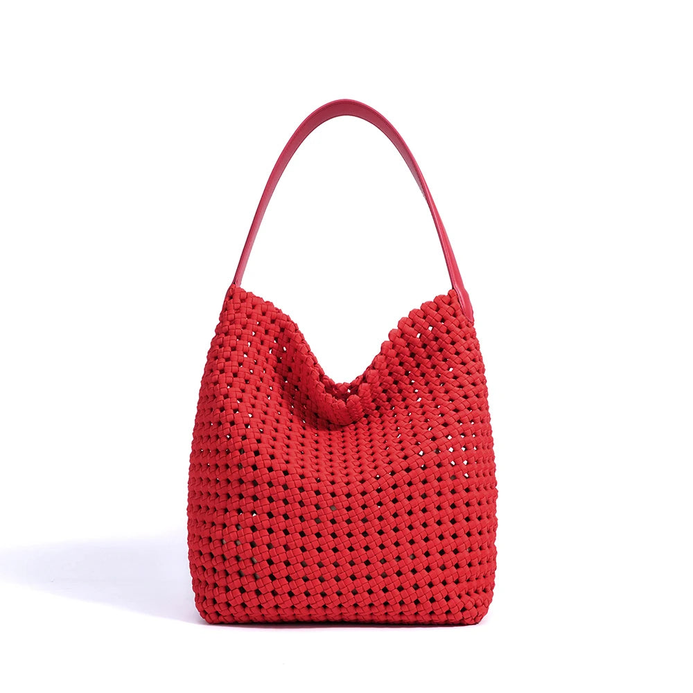 Luxury Designer Woven Fabric Crossbody Bags Women Polyester Handbags Lady Bucket Messenger Bags Set Fashion Ladies Tote Bag
