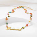 Plated Stainless Steel Accessories Charm Colorful Daisy Choker Necklace for Women