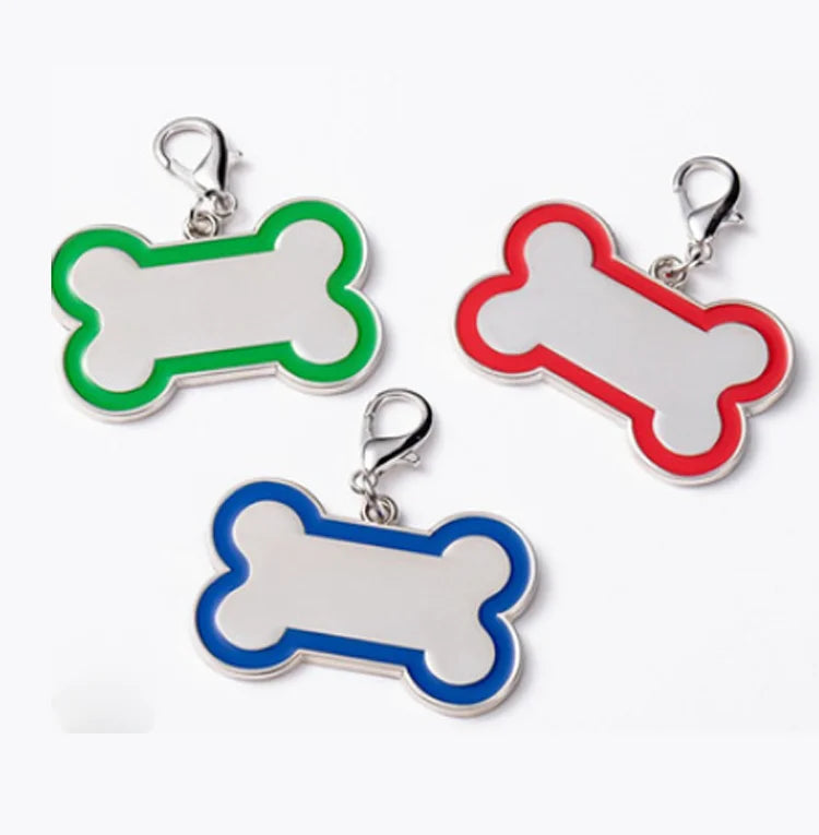 Metal Crafts Manufacturer Blank Bone Zinc Alloy Metal Name Pet Tag Dog Tag Keychains