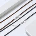 Jiangyuan Classic 2mm & 3mm Black Brown Link Chain Necklace with Rhodium Plated 925 Sterling Silver Clasp for Unisex Women