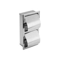 HF Bathroom Accessories 304 Stainless Steel Recessed Toilet Paper Dispenser Wall-in Vertical Double Toilet Tissue Rolls Holders