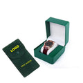 Luxury Jewelry Custom Logo Watch Box for Luxury Packaging Green Pu Leather Single Watch Box Case With Pouch