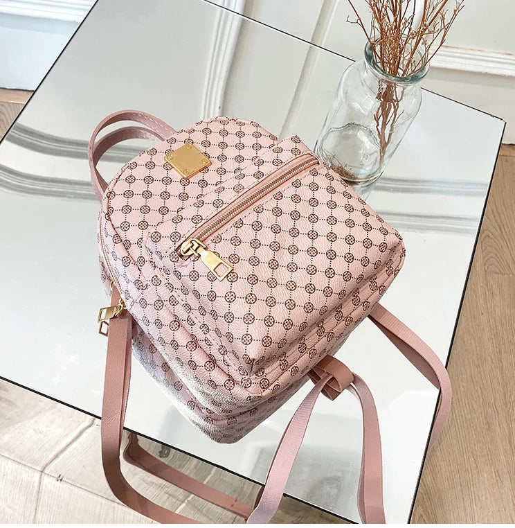 Korean Fashion Women's Backpack with Removable Strap