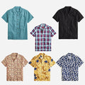 OEM Chemises Hommes Men's Clothing Shirts Red and Blue Plaid Shirt Casual Check Shirts for Men Short Sleeve