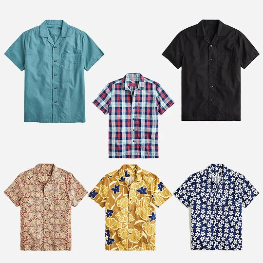 OEM Chemises Hommes Men's Clothing Shirts Red and Blue Plaid Shirt Casual Check Shirts for Men Short Sleeve