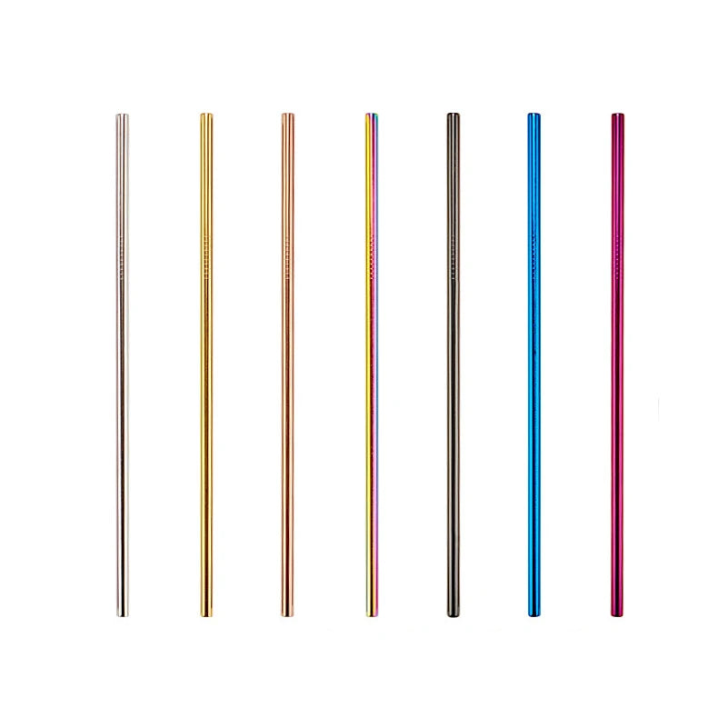 Customized Laser logo Food Grade Reusable Metal 304 Stainless Steel Drinking Straw