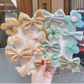 Fashionable Cute Bowknot Barrettes Hair Clip Set 8pcs Per Set for Toddler Girls