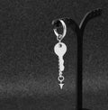 Fashion Kpop Star Key Awl Pendant Earrings Stainless Steel Men Women Ear Clip Stud Earrings
