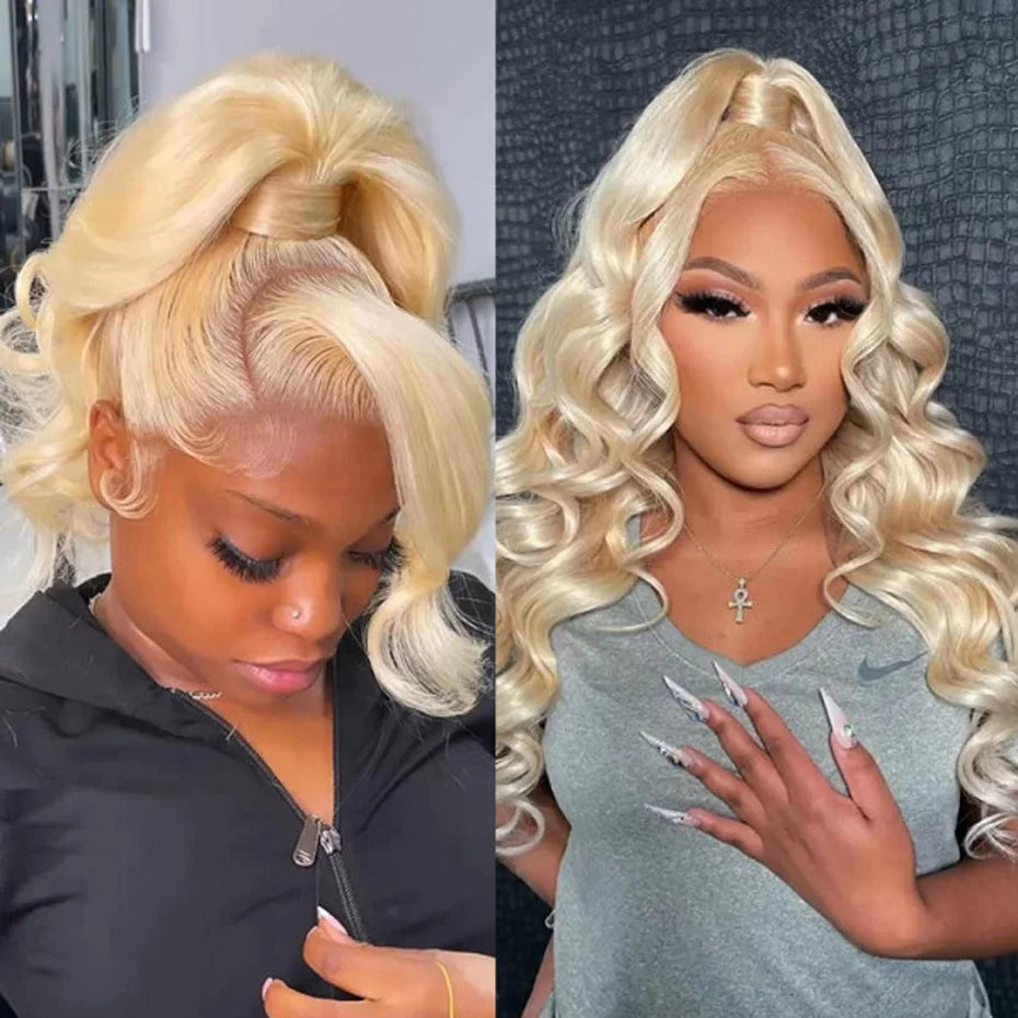 Wig Blonde HD Transparent Human Hair Wigs 360 Full Lace Women Virgin Body Wave Full Lace Front Wig
