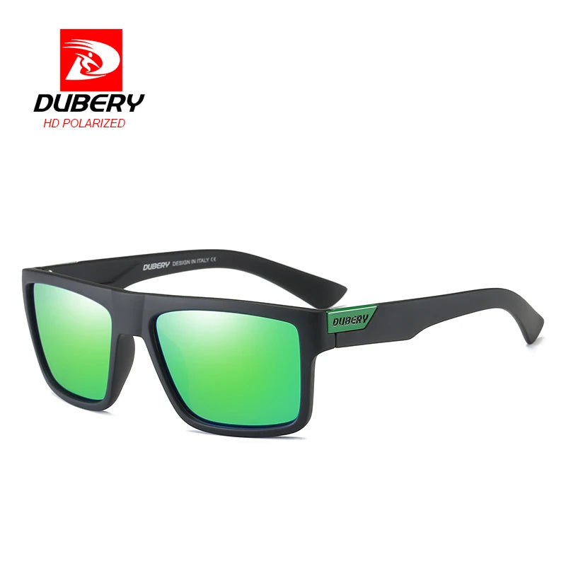 DUBERY D918 Polarized Sunglasses Transparent/Green Frame UV400 Protection Fashion Vintage Unisex