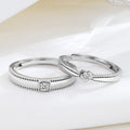 True Love Lasts Forever Trendy Yulia Couple Rings 925 Sterling Silver CZ Diamond Heart Open Adjustable Rings for Lovers