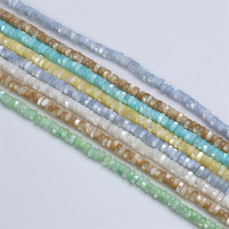 Wholesale 3*5mm Colorful Cylindrical Shape Mother of Pearl Shell Loose Bead Strand