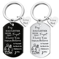 Stainless Steel Keychain Necklace to MY DAUGHTER Heartfelt Father's Gift