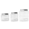 Cosmetic Packaging Empty Container Empty Bath Salt Candy Food Square 400ml 500ml Clear PET Plastic Jar with Aluminum Lid