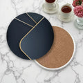 Customized Classic Ceramic Coasters 10.3 CM Marble Pattern Eco-Friendly Water Absorbing Cork Bottom Home Restaurant Use Coaster